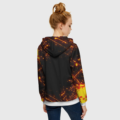 Женская толстовка на молнии ОГНЕННЫЙ КРИПЕР, МАЙНКРАФТ / 3D-Белый – фото 4