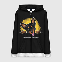 Женская толстовка на молнии Пинчер Miniature Pinscher