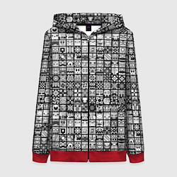 Женская толстовка на молнии Geometry Dash: BW Pattern