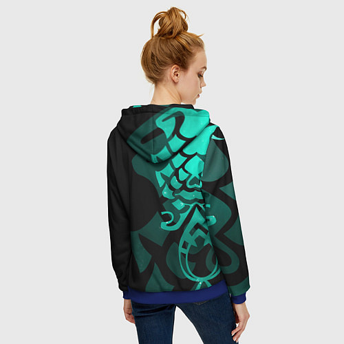 Женская толстовка на молнии ТАТУИРОВКА СЯО АДЕПТ / 3D-Синий – фото 4