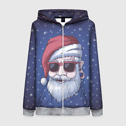 Толстовка на молнии женская САНТА ХИПСТЕР SANTA HIPSTER, цвет: 3D-меланж