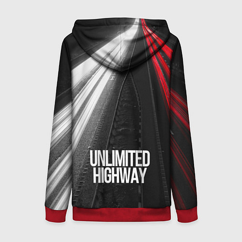 Женская толстовка на молнии Unlimited Highway / 3D-Красный – фото 2