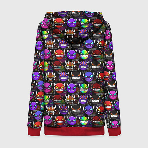 Женская толстовка на молнии Geometry Dash: Heroes / 3D-Красный – фото 2