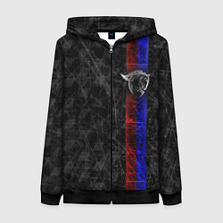 Толстовка на молнии женская ЦСКА Москва black theme, цвет: 3D-черный