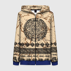 Толстовка на молнии женская AztecsАцтеки, цвет: 3D-синий