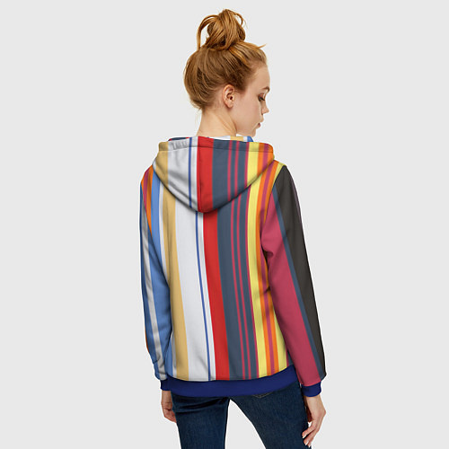 Женская толстовка на молнии Stripes Abstract / 3D-Синий – фото 4