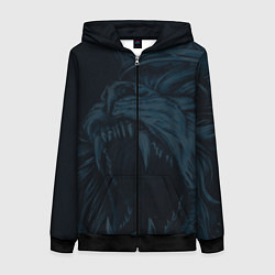 Толстовка на молнии женская Zenit lion dark theme, цвет: 3D-черный