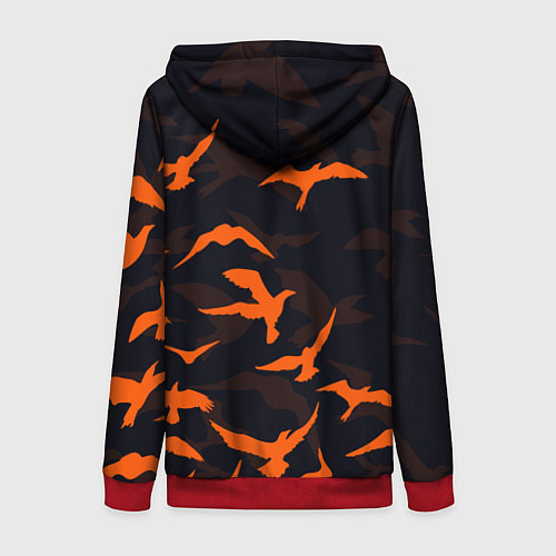 Женская толстовка на молнии Стая Воронов / 3D-Красный – фото 2