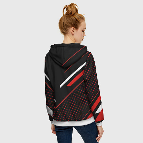 Женская толстовка на молнии Suzuki SPORT / 3D-Белый – фото 4