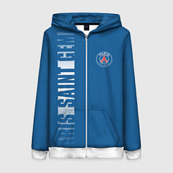 Толстовка на молнии женская PSG PARIS SAINT GERMAIN WHITE LINE SPORT, цвет: 3D-белый