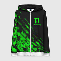 Толстовка на молнии женская Monster Energy Текстура, цвет: 3D-белый