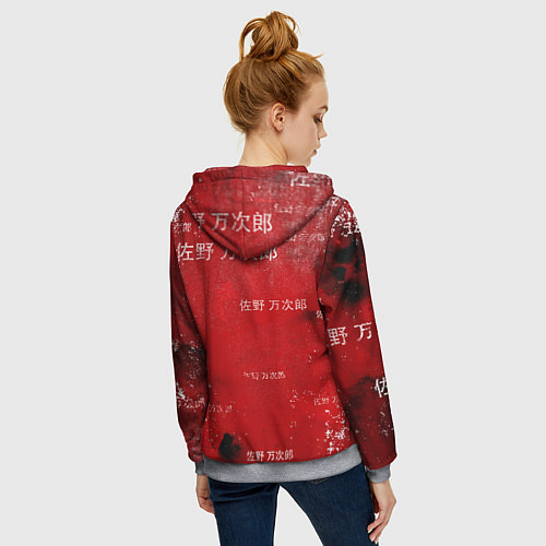 Женская толстовка на молнии МАЙКИ МАНДЗИРО ТОСВА RED / 3D-Меланж – фото 4