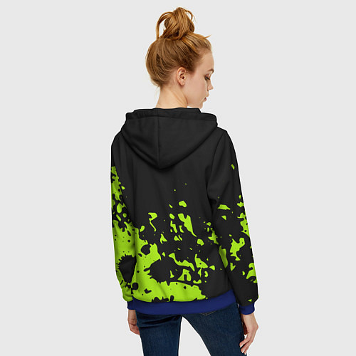 Женская толстовка на молнии Monster Energy green / 3D-Синий – фото 4