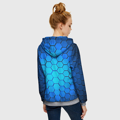 Женская толстовка на молнии Неоновые 3D ПЛИТЫ / 3D-Меланж – фото 4
