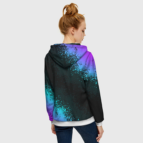 Женская толстовка на молнии CS GO NEON SYMBOL STYLE SKIN КС ГО НЕОН / 3D-Белый – фото 4