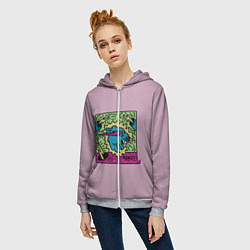 Толстовка на молнии женская Mr Beast Drawing Full Print, цвет: 3D-меланж — фото 2
