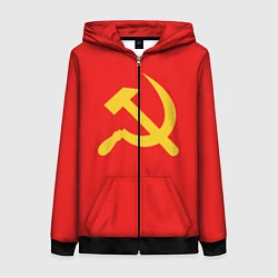 Толстовка на молнии женская Красный Советский союз, цвет: 3D-черный