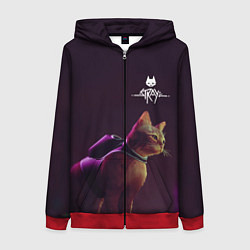Толстовка на молнии женская Stray: Wandering Cat, цвет: 3D-красный
