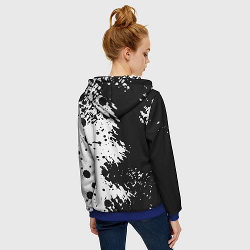 Женская толстовка на молнии The Witcher black & white / 3D-Синий – фото 4