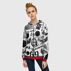 Толстовка на молнии женская 6IX9INE - Pattern, цвет: 3D-красный — фото 2