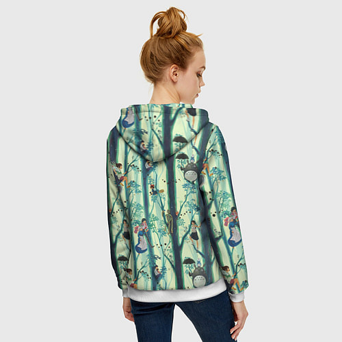 Женская толстовка на молнии Ghibli All / 3D-Белый – фото 4