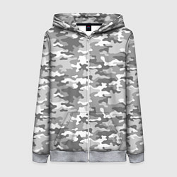 Женская толстовка на молнии Серый Военный Камуфляж