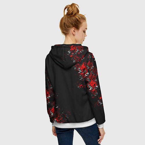 Женская толстовка на молнии КИБЕРПАНК 2077 SAMURAI CYBERPUNK 2077 / 3D-Белый – фото 4