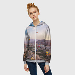 Толстовка на молнии женская Воздушные Шары!, цвет: 3D-меланж — фото 2