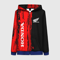 Толстовка на молнии женская Honda марка авто, цвет: 3D-синий