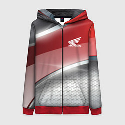 Толстовка на молнии женская Honda Текстура, цвет: 3D-красный