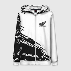 Толстовка на молнии женская Honda sport pattern, цвет: 3D-белый