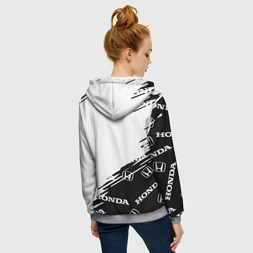 Женская толстовка на молнии Honda sport pattern / 3D-Меланж – фото 4