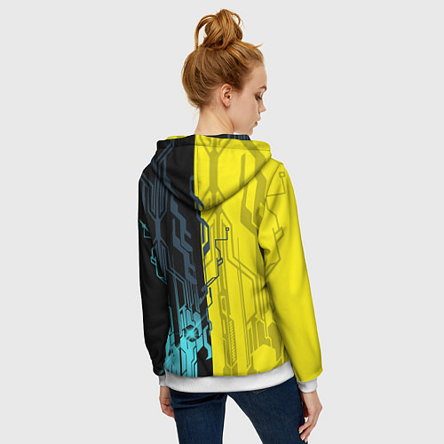 Женская толстовка на молнии CYBERPUNK 2077 Логотип / 3D-Белый – фото 4