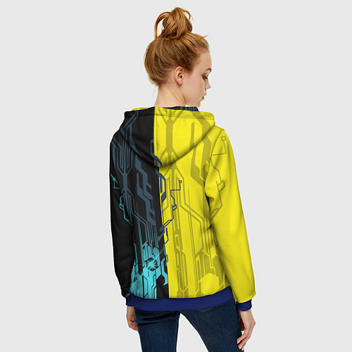 Женская толстовка на молнии CYBERPUNK 2077 Логотип / 3D-Синий – фото 4