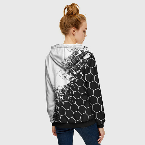 Женская толстовка на молнии Peugeot Соты / 3D-Черный – фото 4