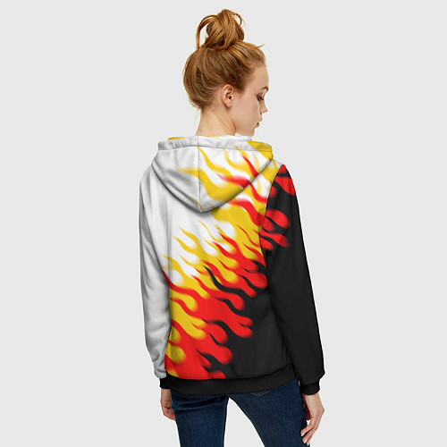 Женская толстовка на молнии Mitsubishi трехступенчатый огонь / 3D-Черный – фото 4
