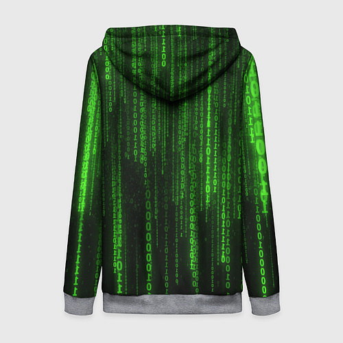 Женская толстовка на молнии Бегущий по коду / 3D-Меланж – фото 2