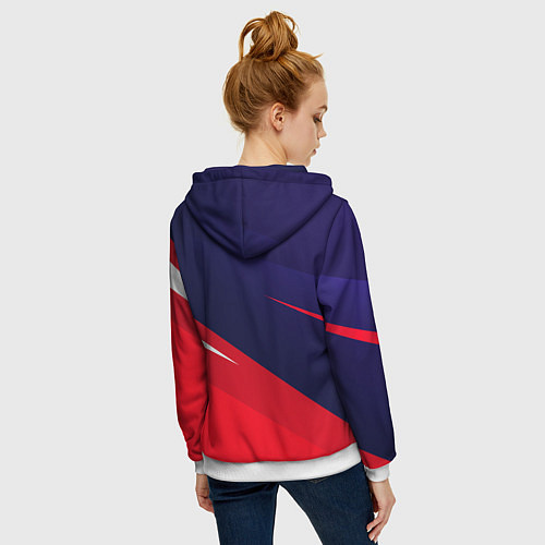 Женская толстовка на молнии Scania Скания / 3D-Белый – фото 4