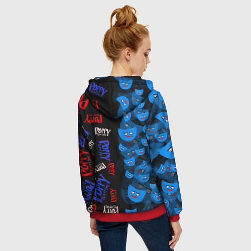 Женская толстовка на молнии Poppy Half Patter / 3D-Красный – фото 4