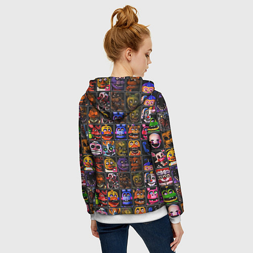 Женская толстовка на молнии Ultimate Custom Night FNAF / 3D-Белый – фото 4
