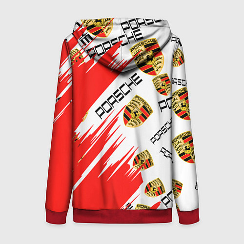 Женская толстовка на молнии Porsche sport / 3D-Красный – фото 2