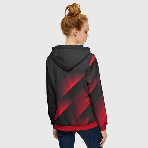 Женская толстовка на молнии Red Fade 3D Красный градиент / 3D-Красный – фото 4
