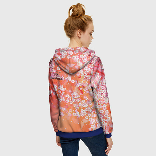 Женская толстовка на молнии Весенняя волна / 3D-Синий – фото 4