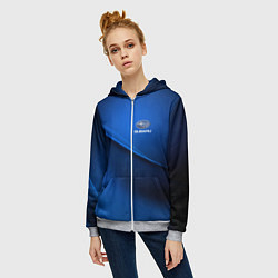 Толстовка на молнии женская Subaru sport, цвет: 3D-меланж — фото 2