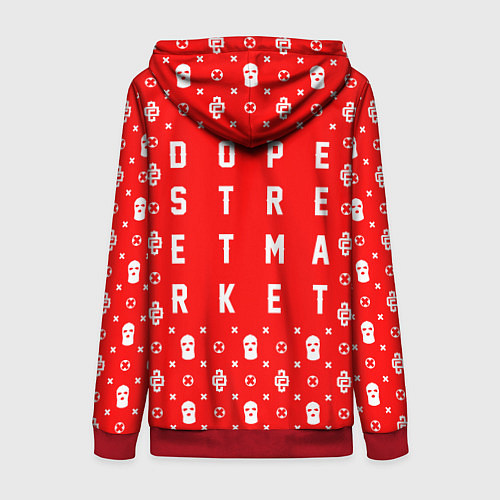 Женская толстовка на молнии Red Dope Camo Dope Street Market / 3D-Красный – фото 2