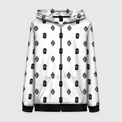 Толстовка на молнии женская Узор Mono White Dope Camo Dope Street Market, цвет: 3D-черный