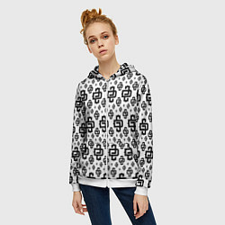 Толстовка на молнии женская White Pattern Dope Camo Dope Street Market, цвет: 3D-белый — фото 2