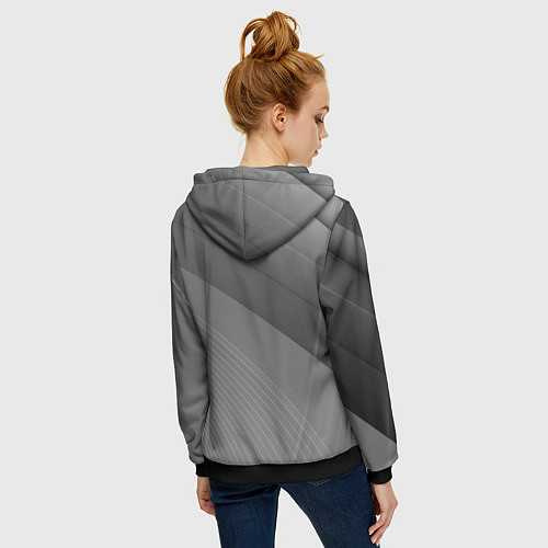 Женская толстовка на молнии OPEL abstraction / 3D-Черный – фото 4