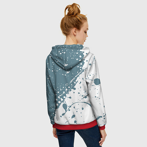 Женская толстовка на молнии OPEL брызги / 3D-Красный – фото 4