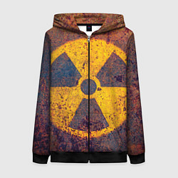 Толстовка на молнии женская Радиактивно!, цвет: 3D-черный